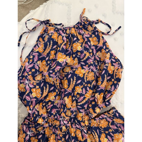 NWT J Crew Harbour Side-Cutout Midi Dress Size Small Tall Blue Orange Floral - Picture 7 of 16